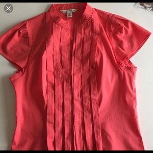 Banana Republic Coral Pleated Blouse